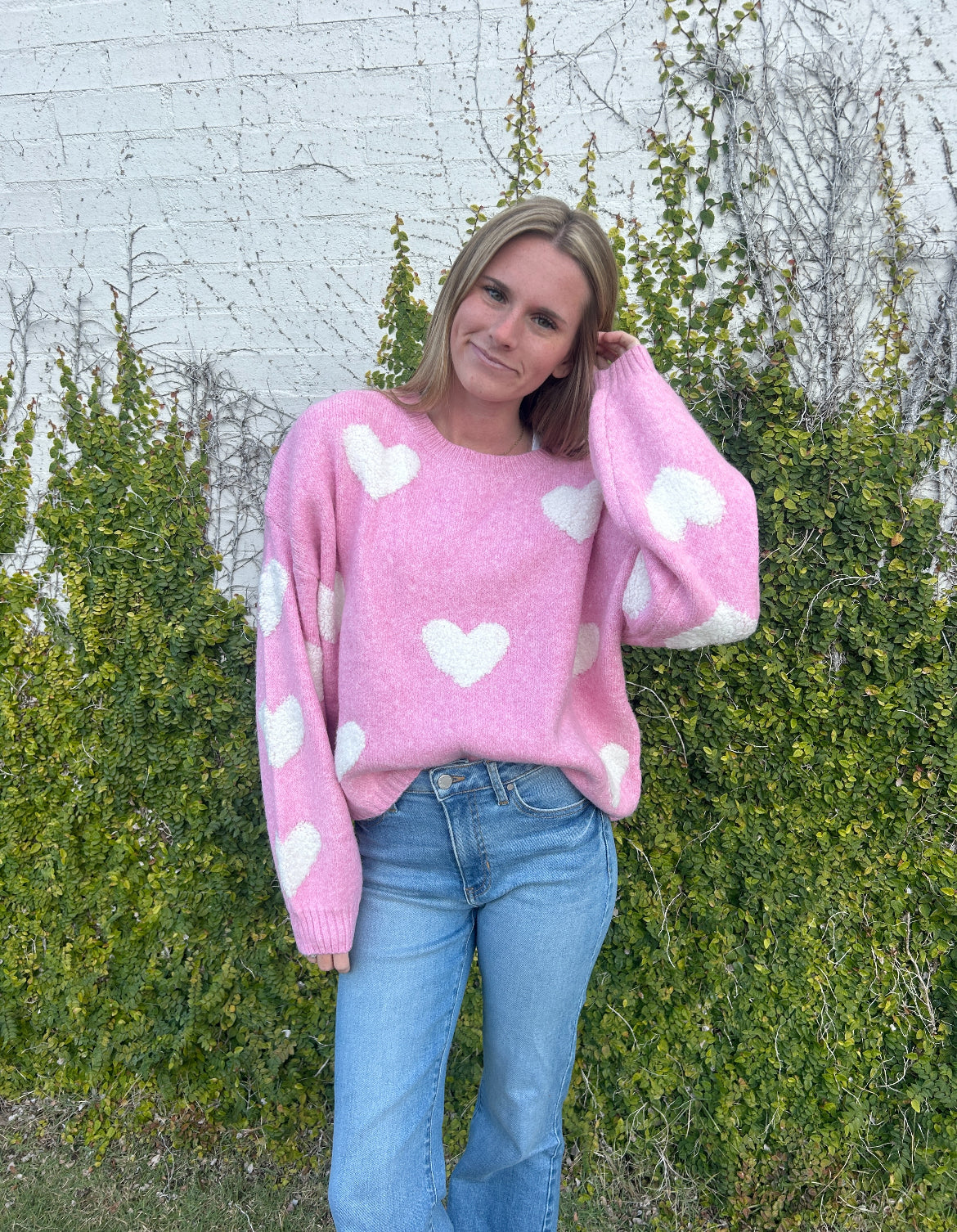 Hadley Pink Heart Sweater