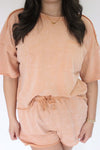 Sunset Glow Mineral-Washed Knit Set shorts product