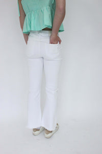 Hidden White Crop Flare Jeans
