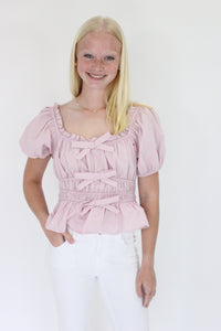 Mauve Elegance Peplum Top