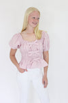 Mauve Elegance Peplum Top looking side