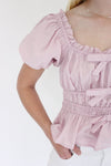 Mauve Elegance Peplum Top sleeve 