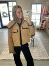 Polly Front Zipper Quilted Jacket Styled