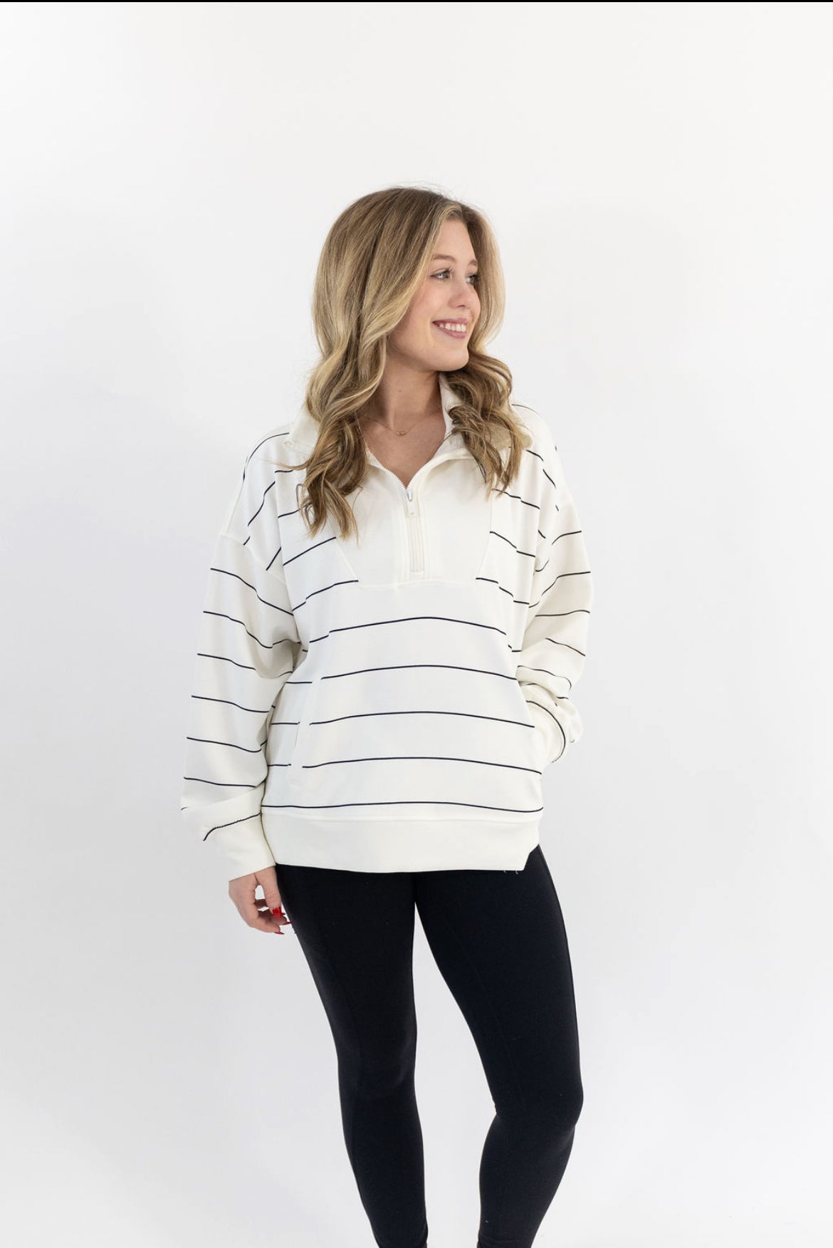 Scuba Quarter Zip - White & Black