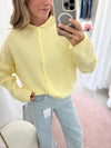 Women’s butter yellow cozy cardigan – trendy knit sweater for spring and fall outfits