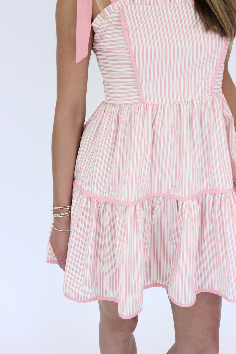 Sweet Magnolia Striped Mini Dress details