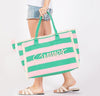 Summer Bag pink and green holding bag