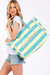 Summer Bag Blue and lime green Side view