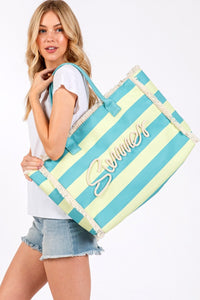 Summer Bag Blue and lime green Side view
