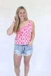 Pretty in Pink One-Shoulder Ruffle Top
