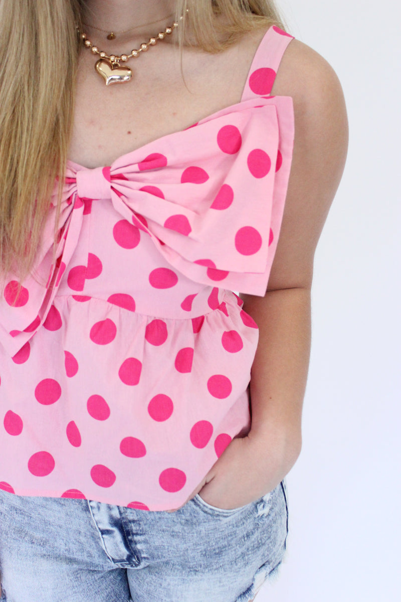 Pretty in Pink One-Shoulder Ruffle Top dow details