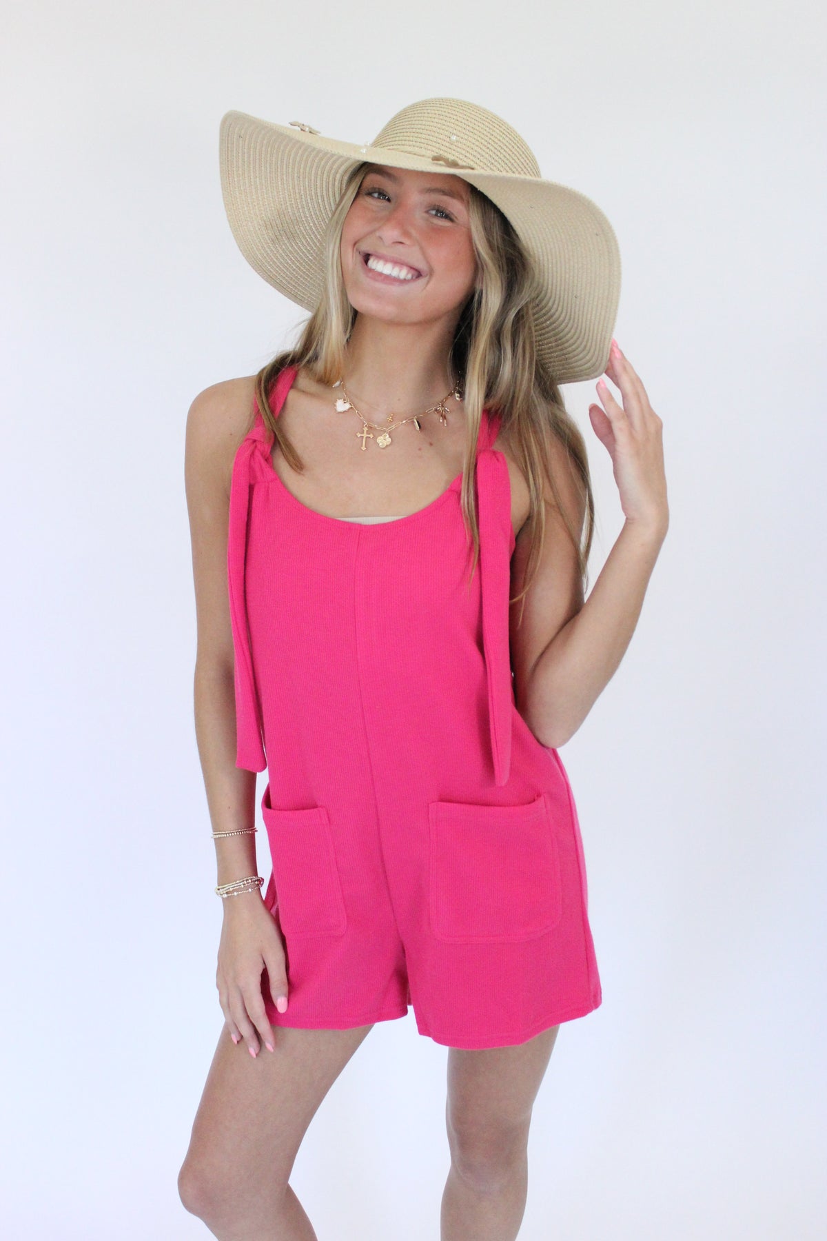 Palm Romper with hat
