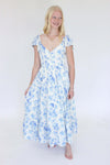 Sweetheart Print Dress - Blue