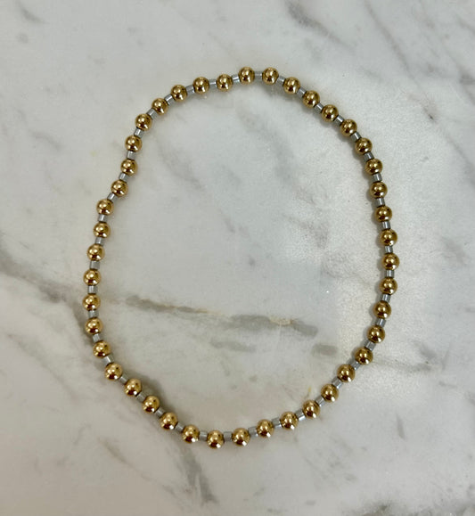 Erin Gray 3mm sliver & gold 7" bracelet