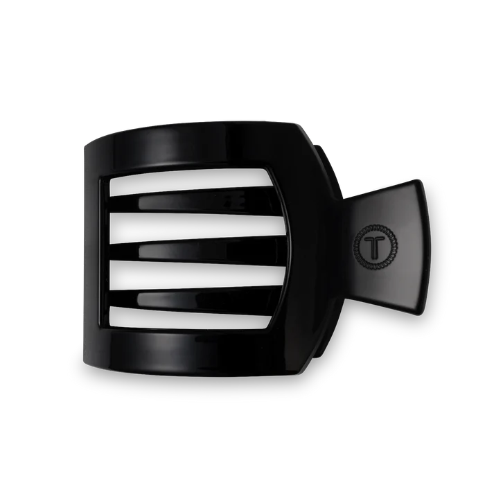 Jet Black Medium Flat Square Hair Clip