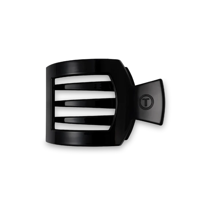 Jet Black Small Flat Square Hair Clip