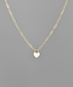 Heart Lock Chain Necklace white