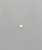 Oval Pearl Pendant Necklace