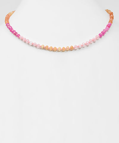 Pink peach and hot pink necklace