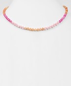 Pink and peach glass bead necklace 