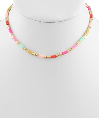 Gold and pink necklace