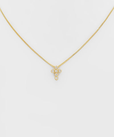 CZ Mini Cross Pendant Necklace