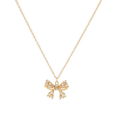 CZ Bow Pendant Necklace