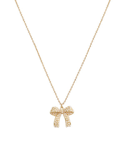 Pearl Bow Pendant Necklace