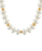 Pearl and Gold Metal Statement Necklace