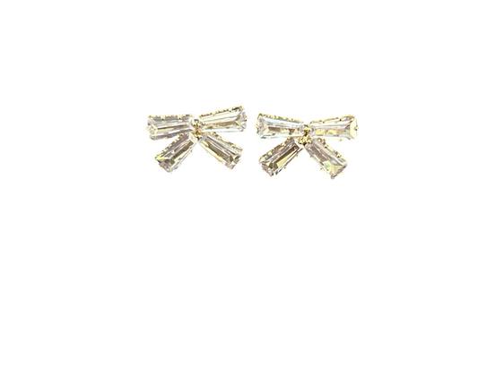 Bow CZ Stud Earrings