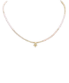 Pink bead cross necklace