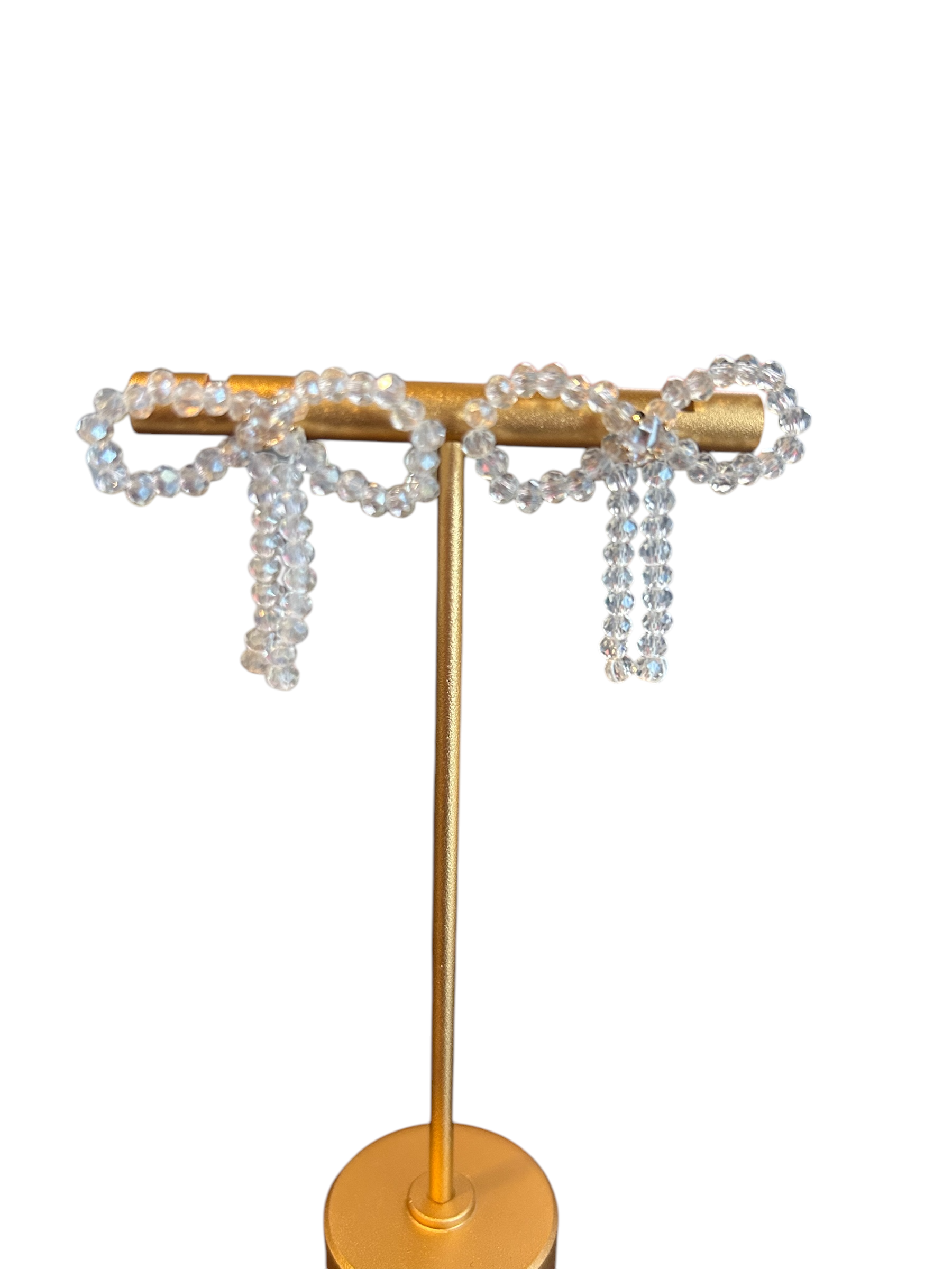 Clear Crystal Bow Earrings