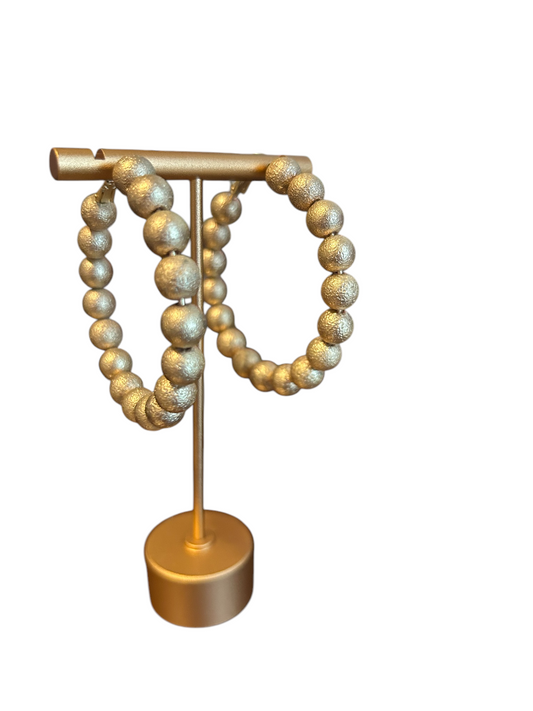 Gold ball Hoop Earrings