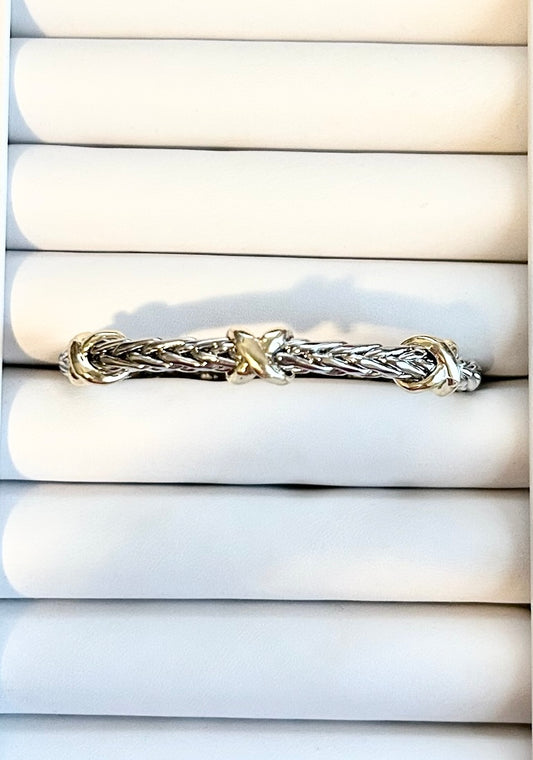 Sliver and gold cuff bracelet 