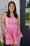 Magnolia Bloom Halter Mini Dress – Pink