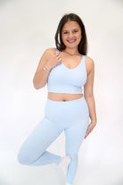 Aligned Performance Cropped Tank Top — Buttery Soft Workout Top in Light Blue - Anderson Ave boutique