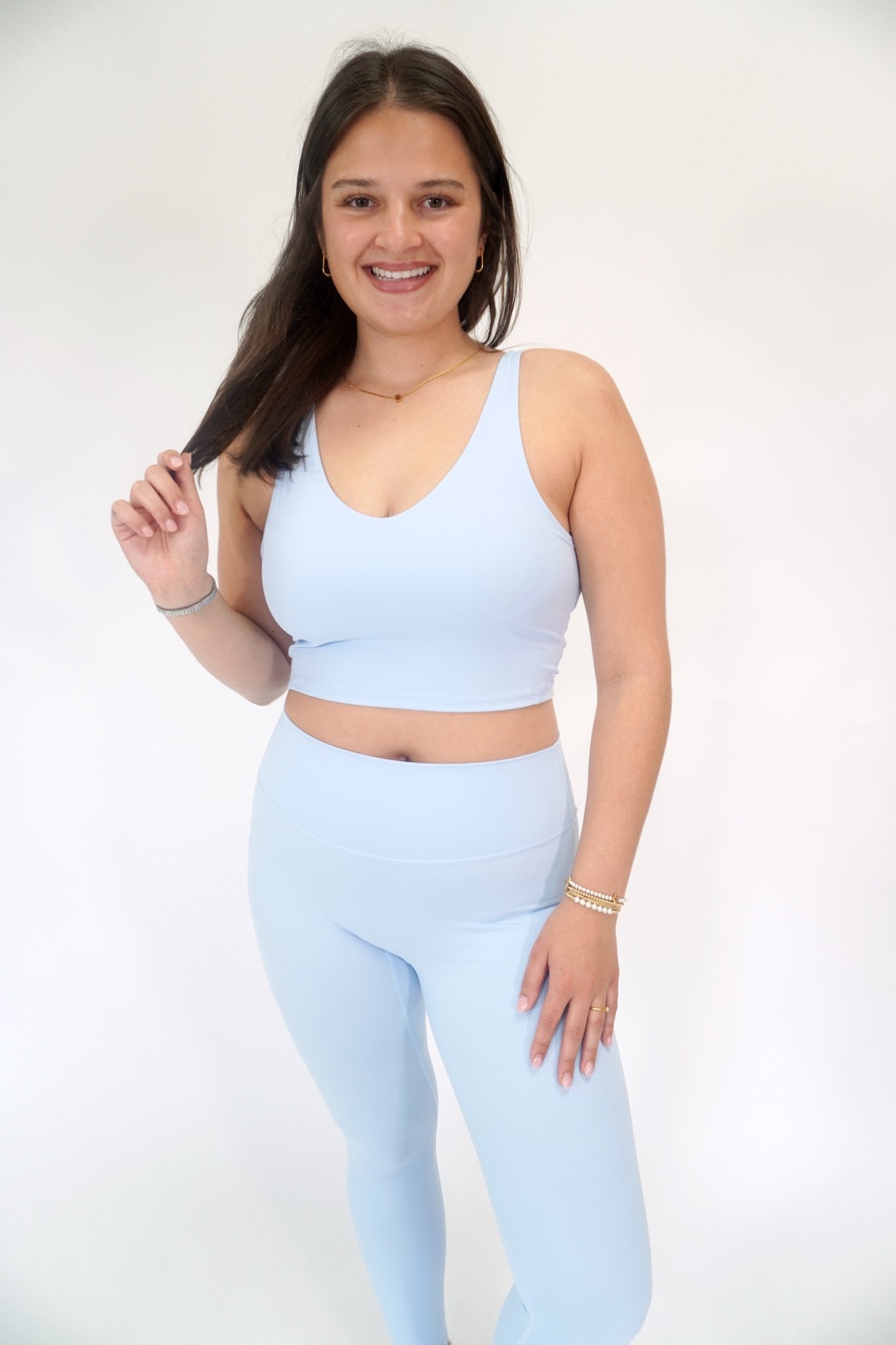 Aligned Performance Cropped Tank Top — Buttery Soft Workout Top in Light Blue - Anderson Ave boutique