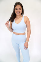 Aligned Performance Cropped Tank Top — Buttery Soft Workout Top in Light Blue - Anderson Ave boutique