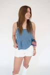 American Honey Chambray Peplum Top - Light Denim - Anderson Ave boutique