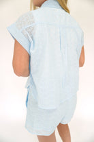 Aria Cotton Eyelet Dolman Button - Up Shirt - Anderson Ave boutique