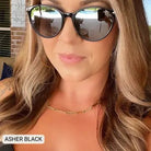Asher - Women's Polarized Round Sunglasses - Black - Anderson Ave boutique