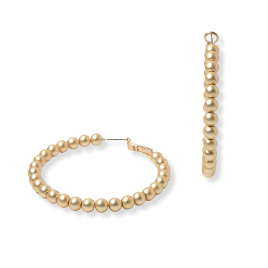 Gold Matte Hoop Earrings - Gold