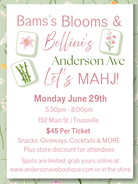 Bams, Blooms & Bellinis Mahjong Night Ticket – June 29th - Anderson Ave boutique