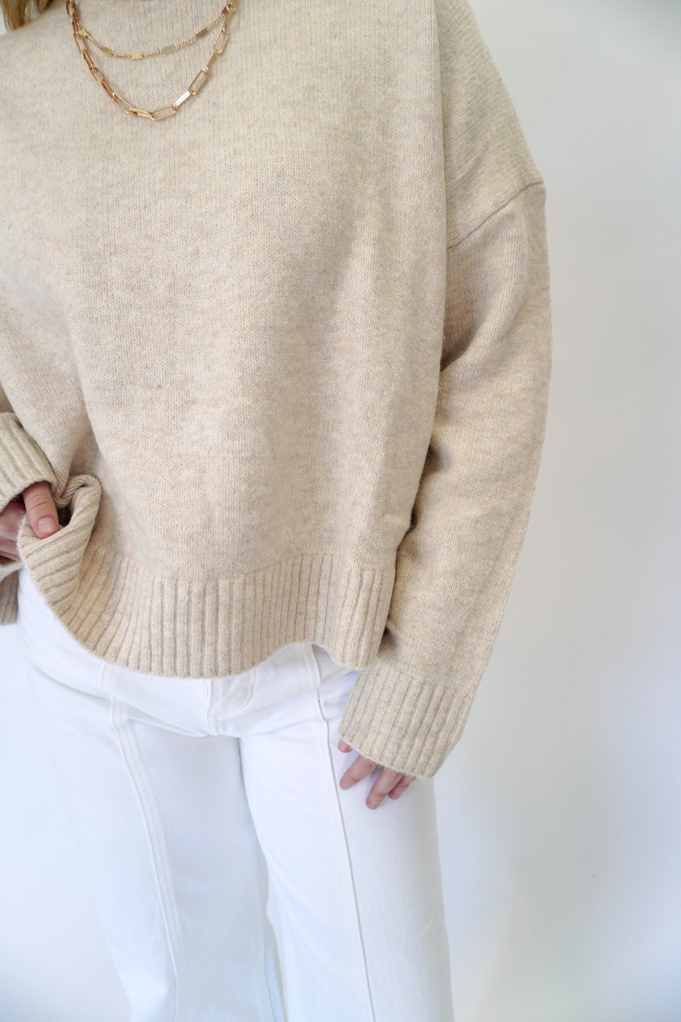 Beige Back - Tie Sweater - Anderson Ave boutique
