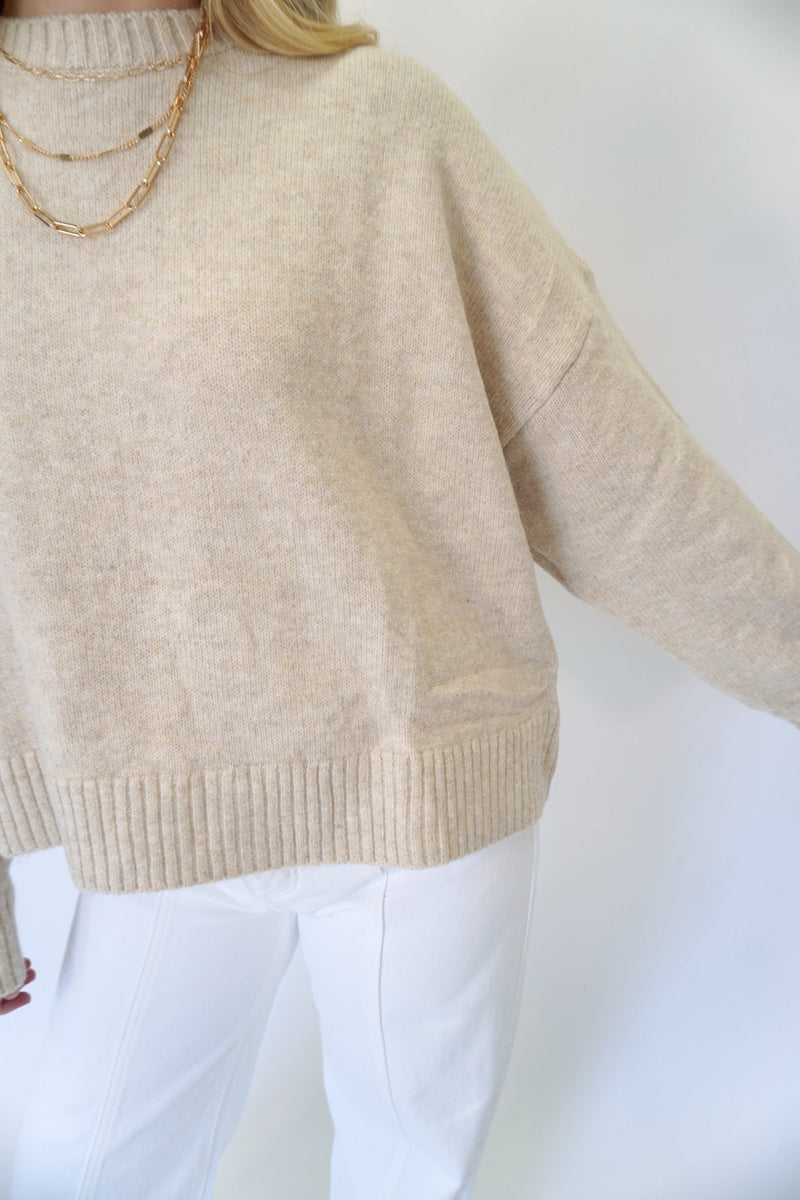 Beige Back - Tie Sweater - Anderson Ave boutique