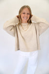Beige Back - Tie Sweater - Anderson Ave boutique