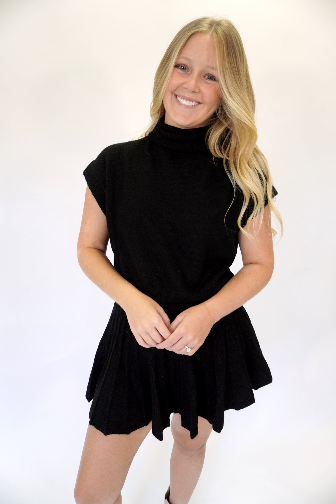 Black Knit Sweater Skirt Set - Anderson Ave boutique