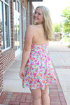 Bloom Vibes Halter Mini Dress – Colorful Floral Print - Anderson Ave boutique