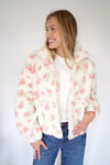 Blossom Cream Floral Sherpa Zip - Up Jacket - Anderson Ave boutique