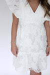 Blossom Ruffle Sleeve Midi Dress - White - Anderson Ave boutique